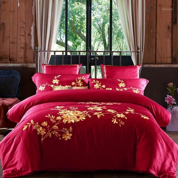 

svetanya luxury embroidery bedding set egyptian cotton linens  king size1