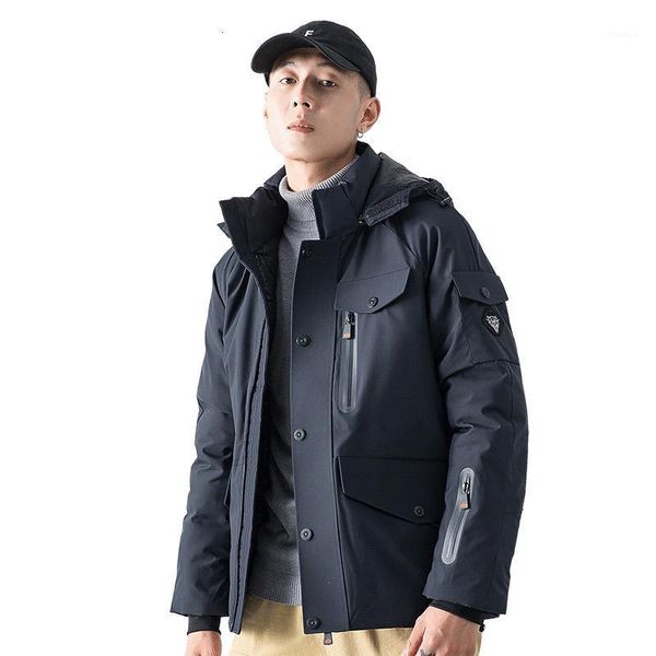 

ewq / men's wear 2020 winter cotton-padded clothes male keep warm cotton clothes casual hoodie thickening loose coat 9y00751, Black