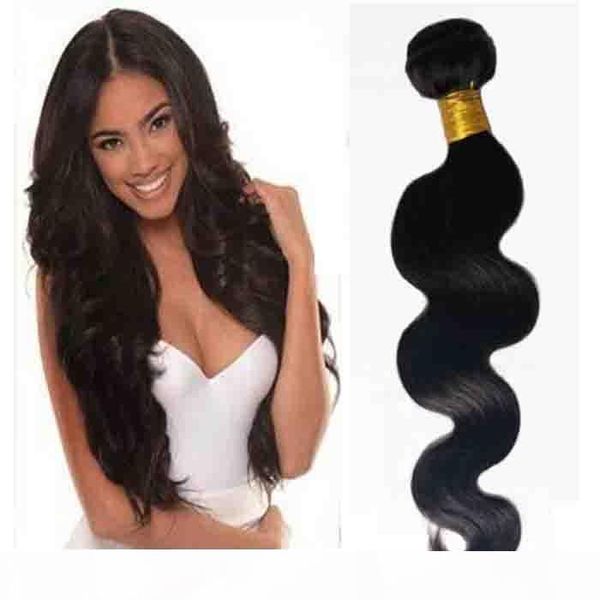

brazilian virgin hair body wave hair weft extensions 8-26inch natural color and black #1 #1b indian remy human hair