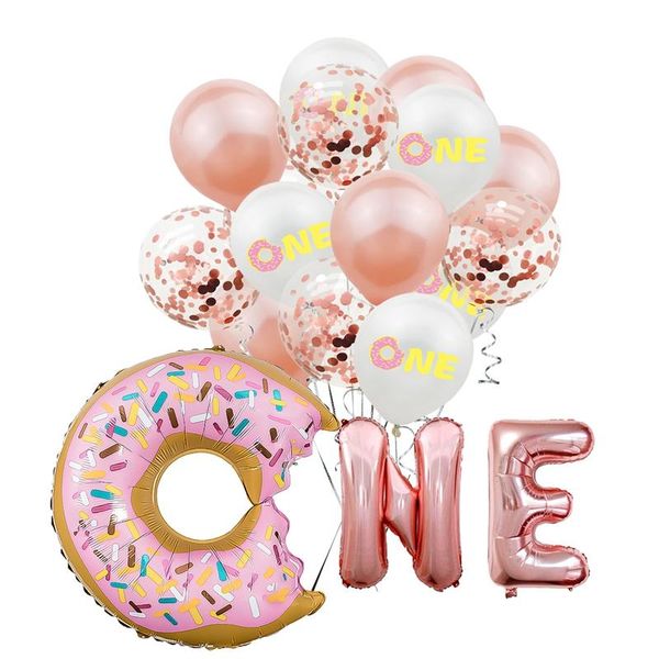 

Foil Cake Donuts Grow Up One Balloon Balloons Birthday Balloon Decorations Big Inflatable Helium Sweet Globe Kids Toys