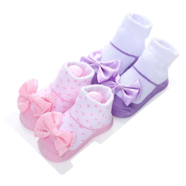 

2pairs/lot spring newborn socks lace flower bowknot princess baby girl socks 0-12 months baby socks sokken girls sock y201009, Pink;yellow