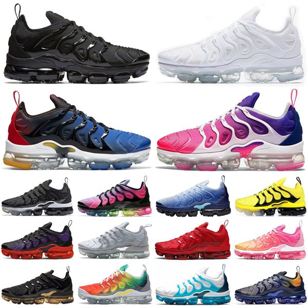 

tn plus neon men women shoes triple black be true violet blue rainbow cool grey mens womens trainers sports sneakers size 36-45