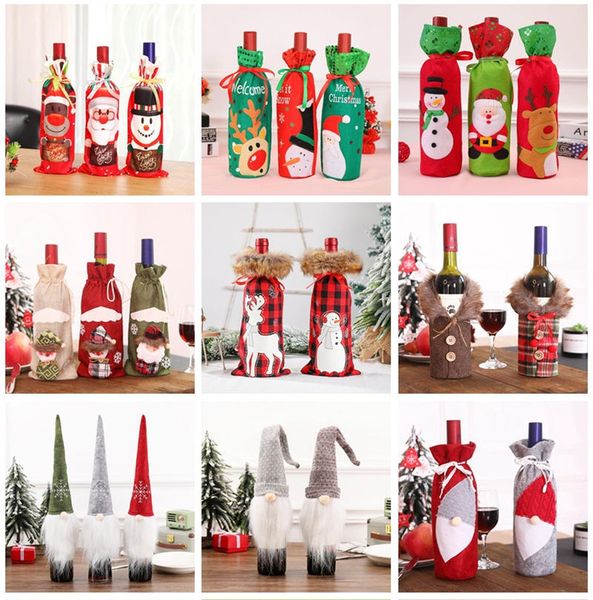 

25 designs cover santa claus wine holder gift bottle hold bag case snowman xmas home christmas dhc2321