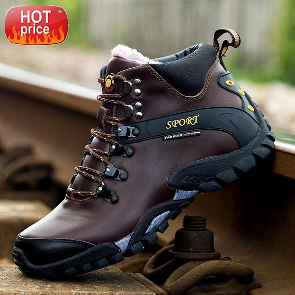 

men's non-slip wear-resistant hiking boots winter fur warm men's boots spring and autumn comfortable and breathable shoes #fo5c