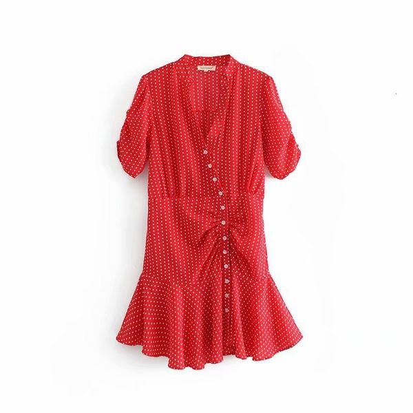 

2021 new socialite retro red dot irregular plissado dress fine dresses club party night dressed veran clothes above knee, mini mmuw, Black;gray