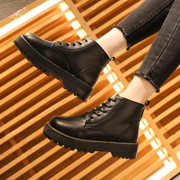 

new boots women shoes pu woman boots wedge solid color fashion winter ankle winter new short fur warm 20201, Black