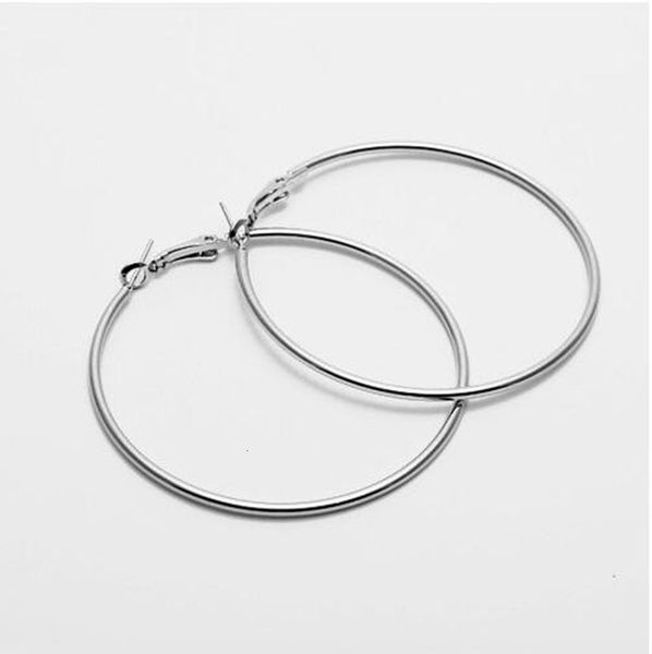 

women simple personality big exaggerated circle fashion earrings, Silver