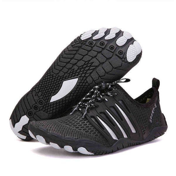 

outdoor river tracing shoes wading beach diving swimming fitness cycling mountaineering sports five finger, Black
