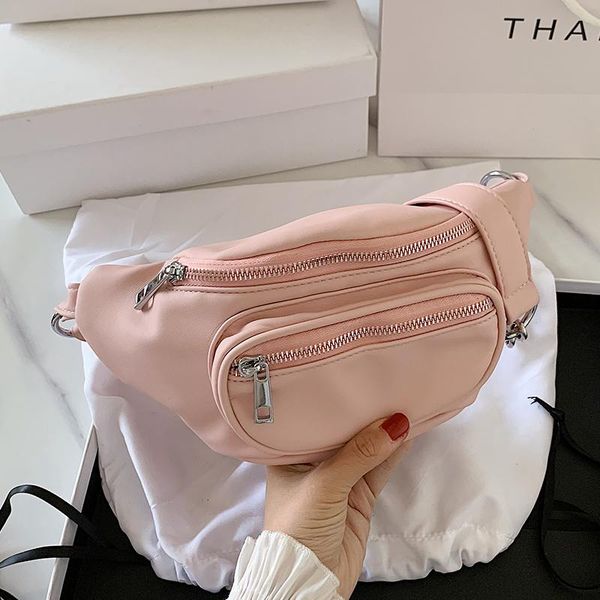 

totes 2021 women bag pu leather chains single shoulder bags small zipper chest luxury messenger clutches