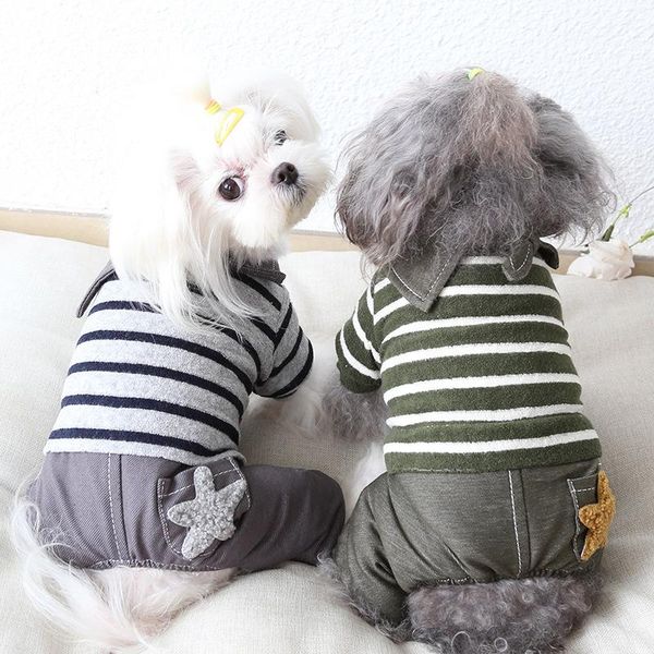 

dog apparel striped star tie clothes cat jumpsuits jacket coat pet clothing for dogs winter warm products puppy chihuahua