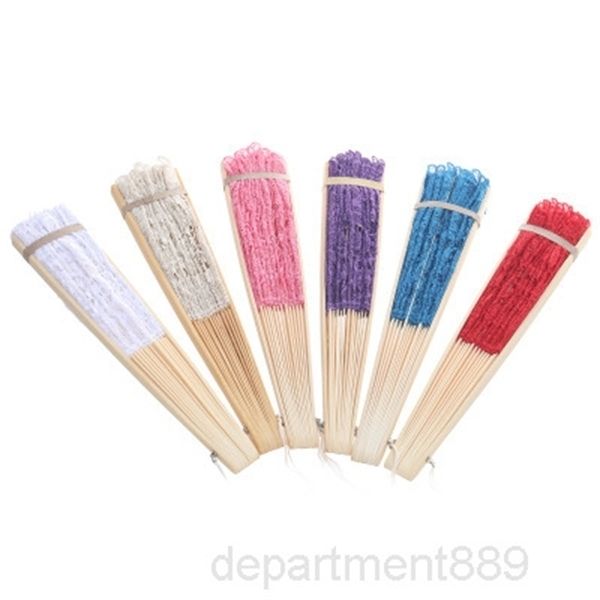 

a-23cm favor for guest handmade lace folding hand fans wedding decor party gift