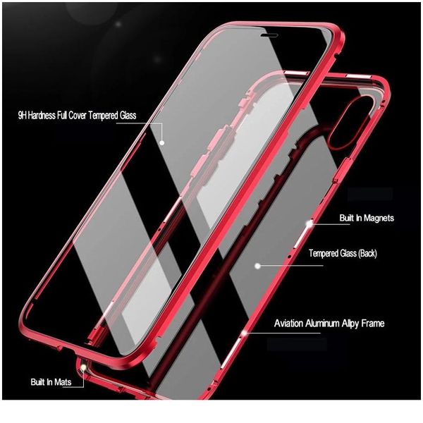 

metal magnetic adsorption case for iphone 12 11 pro max se 2 double sided tempered glass magnet for iphone x jllzde