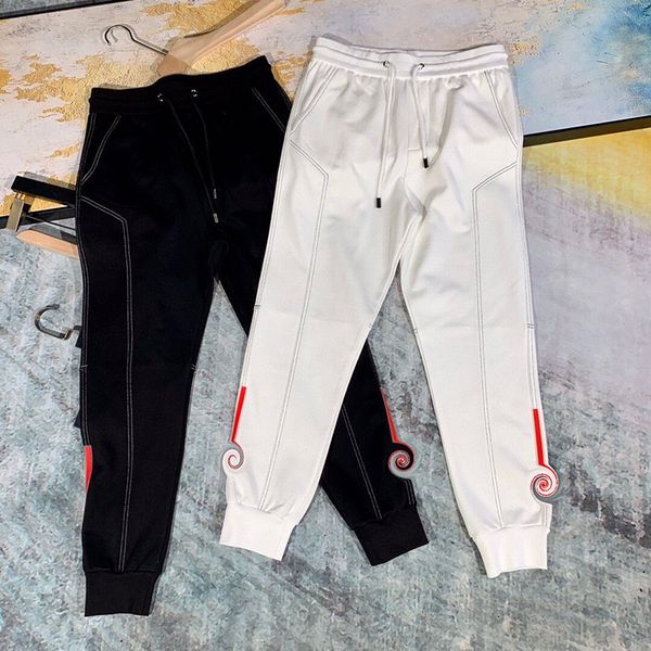 

france 20ss latest autumn winter fashion italy pant triangle fabric men women casual cotton baseball pants blue black