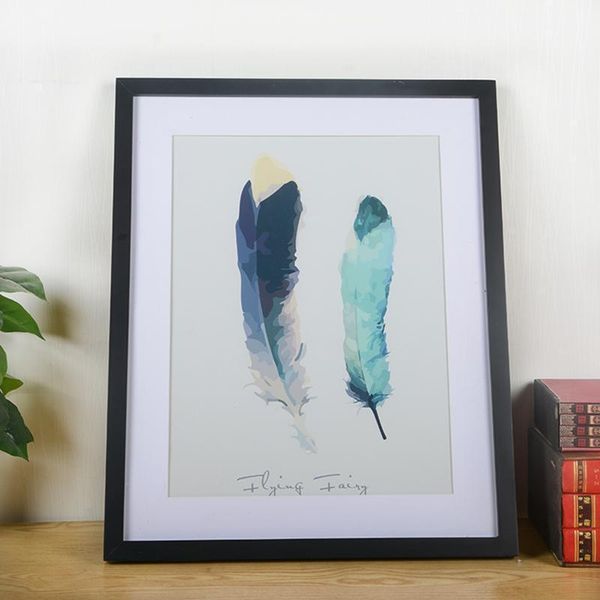 

frames a4 a3 black white red blue color nature solid wooden frame picture po with mats for wall mounting hardware included1