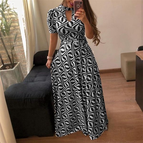 

s-5xl plus size long maxi dress women flower print up back zipper large swing bodycon dress summer bohemian dresses clothes y200418, Black;pink