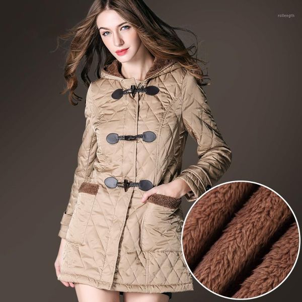 

clearance 2019 women hooded lambs wool loose jacket comfortable and breathable autumn and winter cotton coat female1, Black