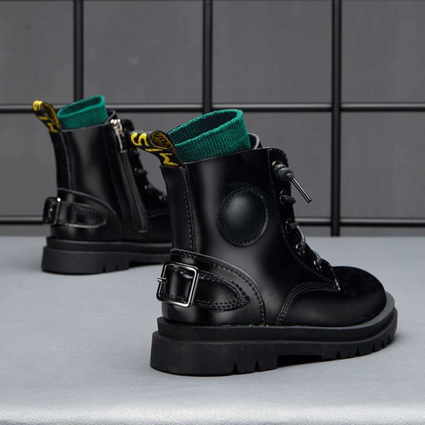 

girls' autumn and winter in 2020 martin new plush princs short boots children's cotton sho fashion, Black