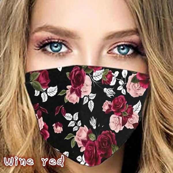 

mask reusable fashion flowers printed facemask outdoor windproof mask adjustable breathable washable fabric female masker sqcnij