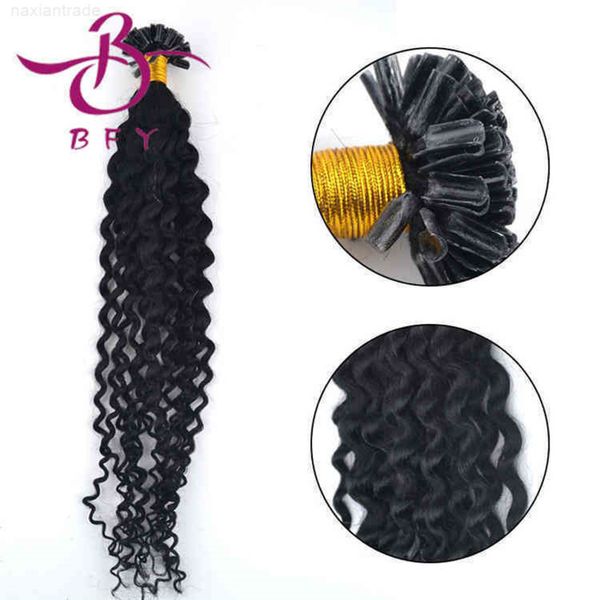 

20 inch 50cm nail curly hu hair, Black