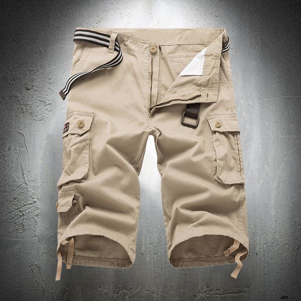 

2021 new mens cotton knee length trousers fashion cargo work pants summer plus size outdoor shorts men luf6, White;black