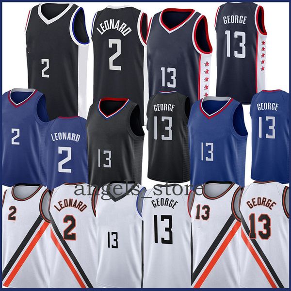 

kawhi 2 paul 13 george leonard basketball jersey 2021 new, Black;red
