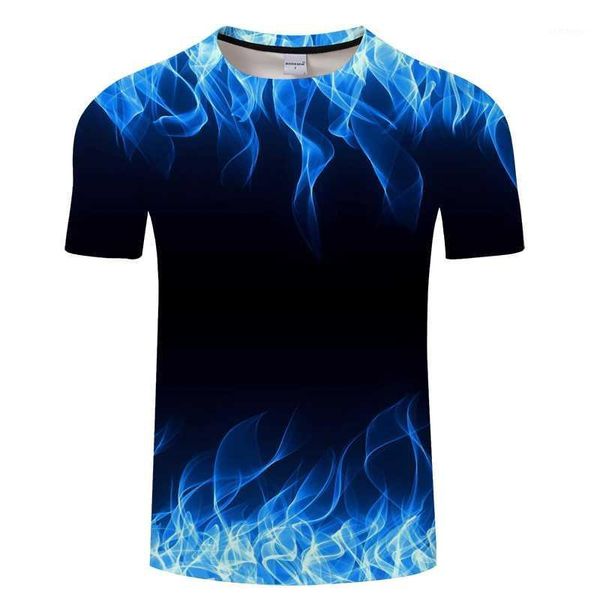 

blue flaming tshirt men women t shirt 3d t-shirt black tee casual anime camiseta streatwear short sleeve tshirt asian size1, White;black