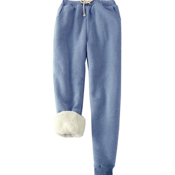 

women's winter pants warm sweatpants athletic loose hip hop joggers pants thicking ladies trousers solid drawstring trousers, Black;white