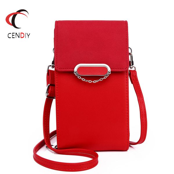 

fashion brand purse shoulder bags women mobile phone bag ladies small messenger bag for women pocket designer clutch bag 2020 c1115, Red;black