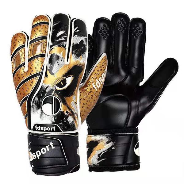 

football goalkeeper latex finger protective gloves special gloves for student matches special protective gear for adults, Black