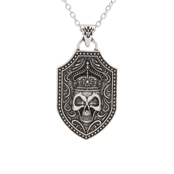 

12pcs wiccan pagan vintage gothic pendant for men metal biker necklace punk jewelry q1209, Bronze;silver