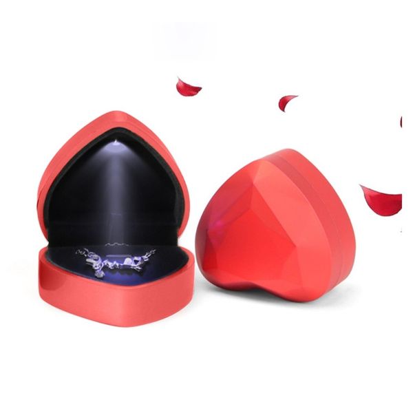 

lovely velvet jewelry box heart shaped necklace protection box drop resistant solid color at table bracelet display gift box d3 wmtdya