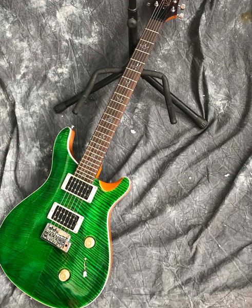 

wholesale electric guitar mahogany flame maple ,can customize green