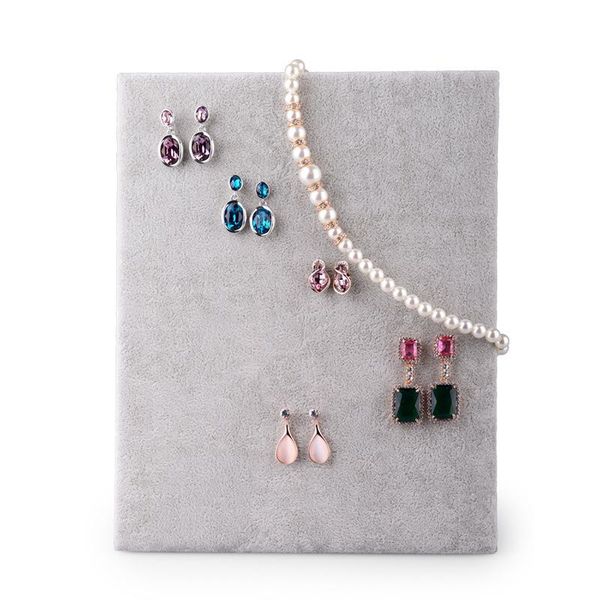 

velvet earrings necklace display rack stand organizer holder jewelry rack, Pink;blue