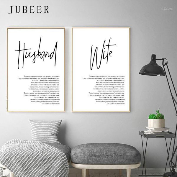 

nordic style wedding vows wall art poster lover posters and prints married anniversary couple gifts for husband bedroom decor1