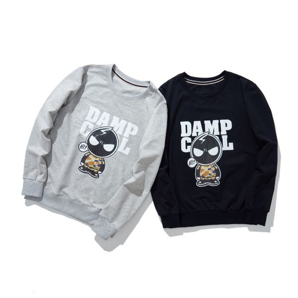 

round autumn neck new style men's printed pullover sweater korean version youth slim fit versatile casual sweatshirt for men, Gray