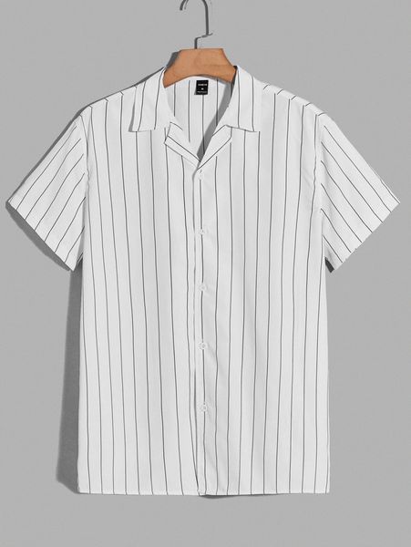 

men pinstriped print shirt b8js#, White;black