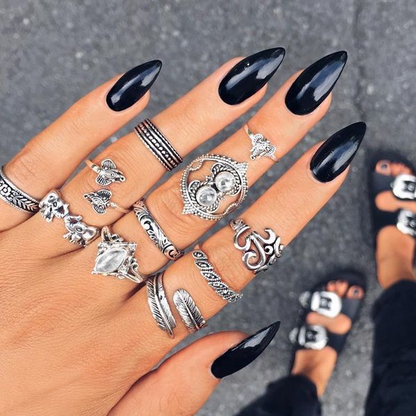 

combination lotus 1 bright rhinestone set leaves elephant joint ring