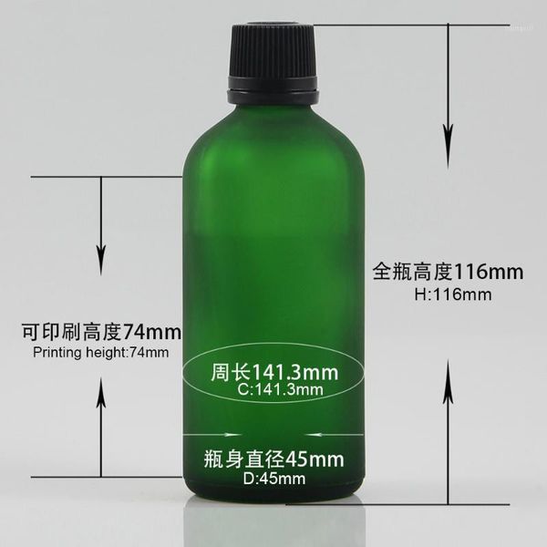 

green frosted essential oil bottle 100ml perfume glass bottle makeup refillable1