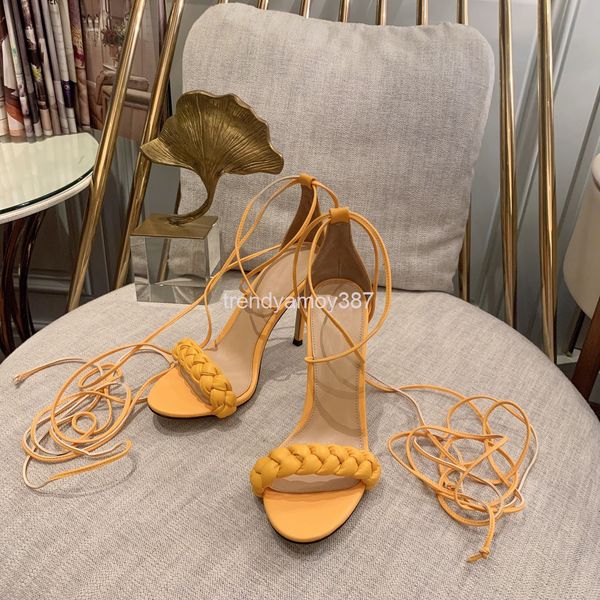 

sandals sandals woven herringbone belt ankle strap high heels thin heel roman shoes, Black
