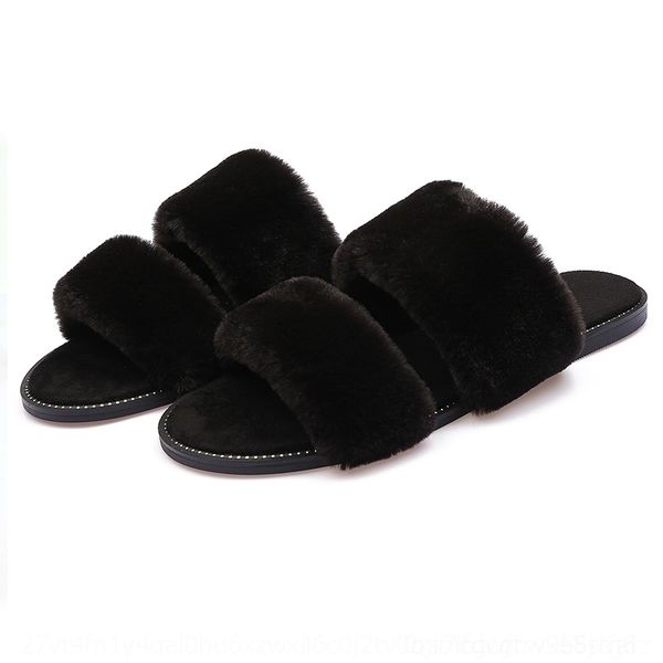 

onwp american lady new summer cool slipper wear pointed popular style half support outdoor metal slipper female fashion bottom flat shoes, Black