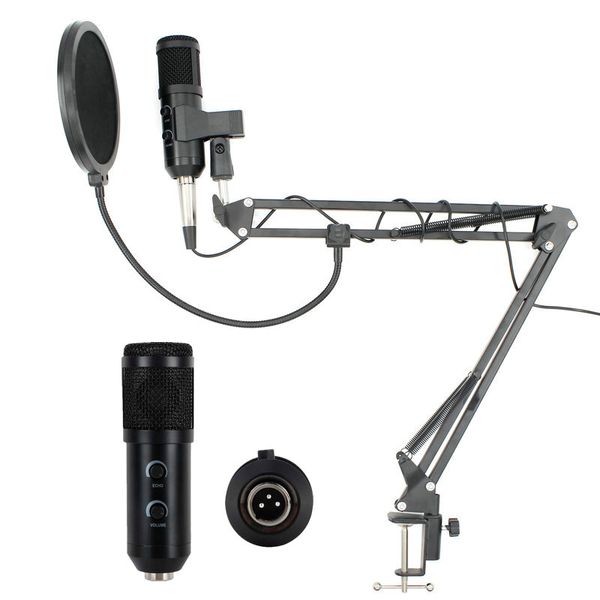 Estúdio de microfone USB do condensador BM 900 com suporte do filtro pop do POP do tripé do suporte para o volume ajustável do PC do karaoke do computador BM 800