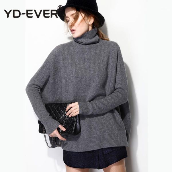 

plus bust size(140cm) women sweaters loose style jumpers 100% cashmere and wool knitted pullover turtleneck female clothes 1, White;black