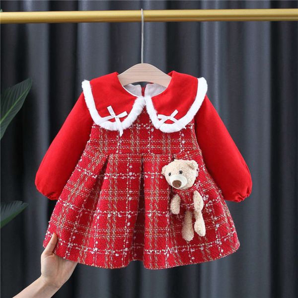 

skirt children's new in autumn and winter, Red;yellow