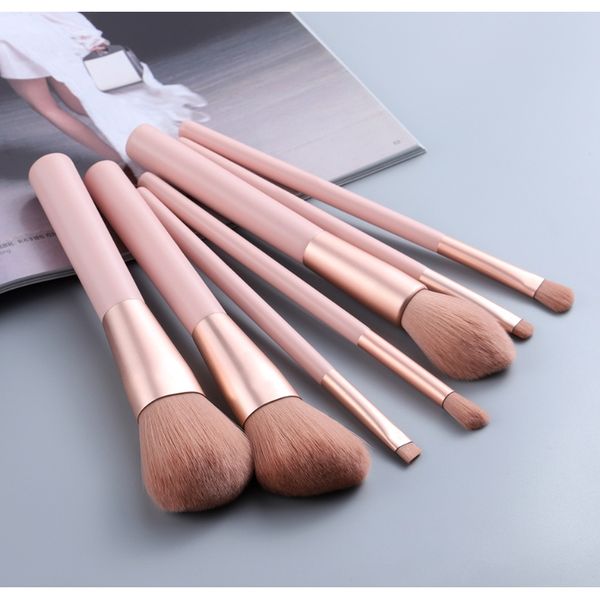 

fld 7pcs super мягкие натуральные волосы макияж кисти для волос набор фундамента порошковый глаз тень тень бровей щетка для макияжа комплект