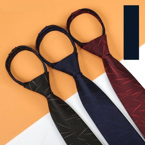 

2020 new designers brands fashion business casual 7cm slim ties for men necktie zipper black work with gift box, Black;gray