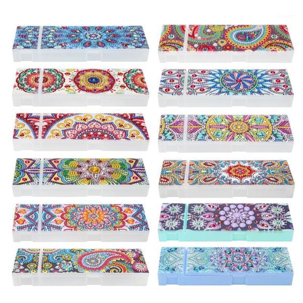 

5d diy special shaped mandala diamond painting 2 grids stationery pencil box rhinestones diamond embroidery storage case gifts1