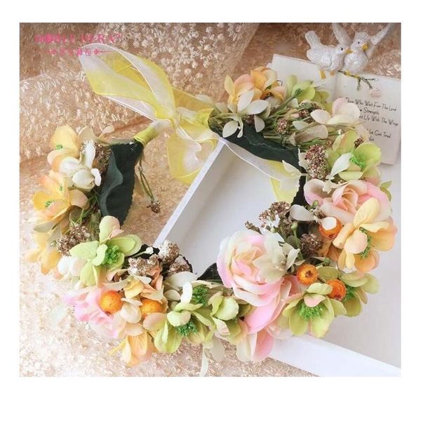 

women encrypted flowers wreath bridal headdress floral garlands bridesmaid headband pgraphy jewelry hair accessories wo jllwas