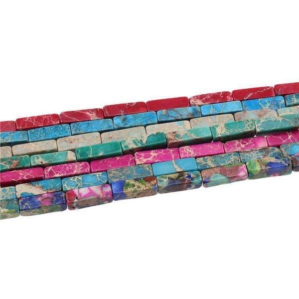 

imperial pine polychrome rectangular column diy bracelet accessories stone pine stone loose bead column, Silver