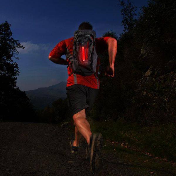

elbow & knee pads warning light night running waterproof rechargeable led reflective belt three flash modes for outdoor sports at, Black;gray
