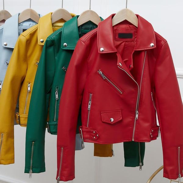 

spring autumn purple black women's pu faux leather jacket chic sashes zipper biker jacket coat female casual outwear mujer1